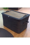 HALATLI LACİVERT AYAKKABILIK - HAVLU SEPETİ 58x38x40cm