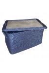 HALATLI LACİVERT AYAKKABILIK - HAVLU SEPETİ 58x38x40cm