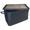 HALATLI SİYAH AYAKKABILIK - HAVLU SEPETİ 58x38x40cm
