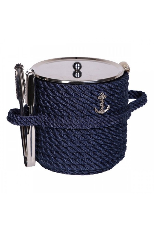 HALATLI KAPAKLI LACİVERT ŞAMPANYA BUZ KOVASI 15x15x15cm