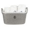 HALATLI GRİ HAVLU SEPETİ 57x38x30cm
