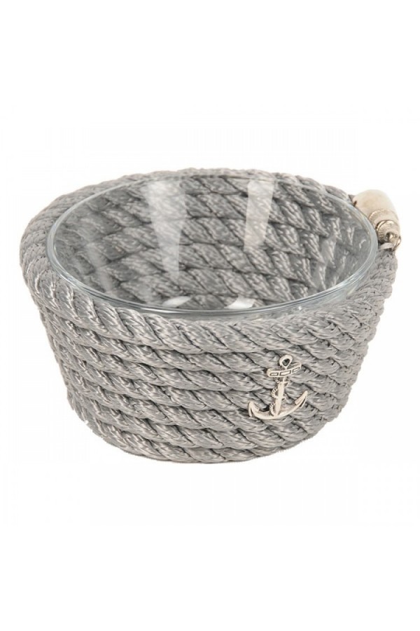 HALATLI CAM KASELİ GRİ ÇEREZLİK 14Çapx8cm