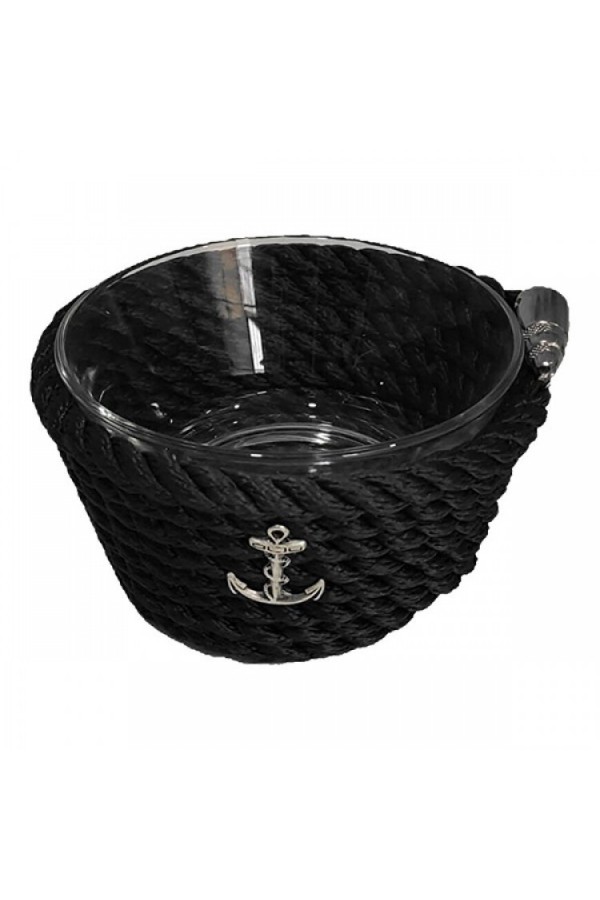 HALATLI CAM KASELİ SİYAH ÇEREZLİK 14Çapx8cm