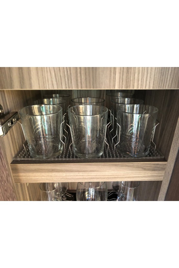 CLINK FREE FIXING SYSTEM TEKNE VE KARAVANLAR İÇİN PASLANMAZ ÇELİK METAL BARDAK VE KUPA  SABİTLEYİCİ - 6 adet (3 BARDAKLIK)