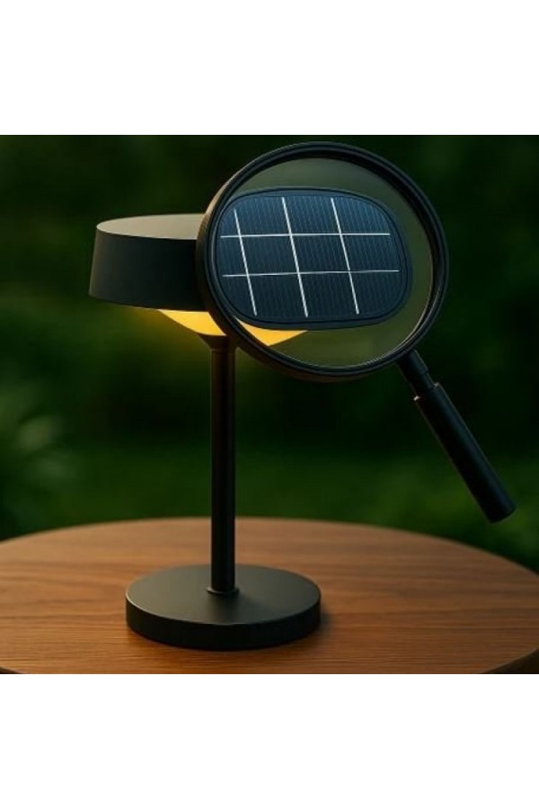 USB ŞARJ EDİLEBİLİR SOLAR GÜNEŞ ENERJİLİ MASA LAMBASI SİYAH